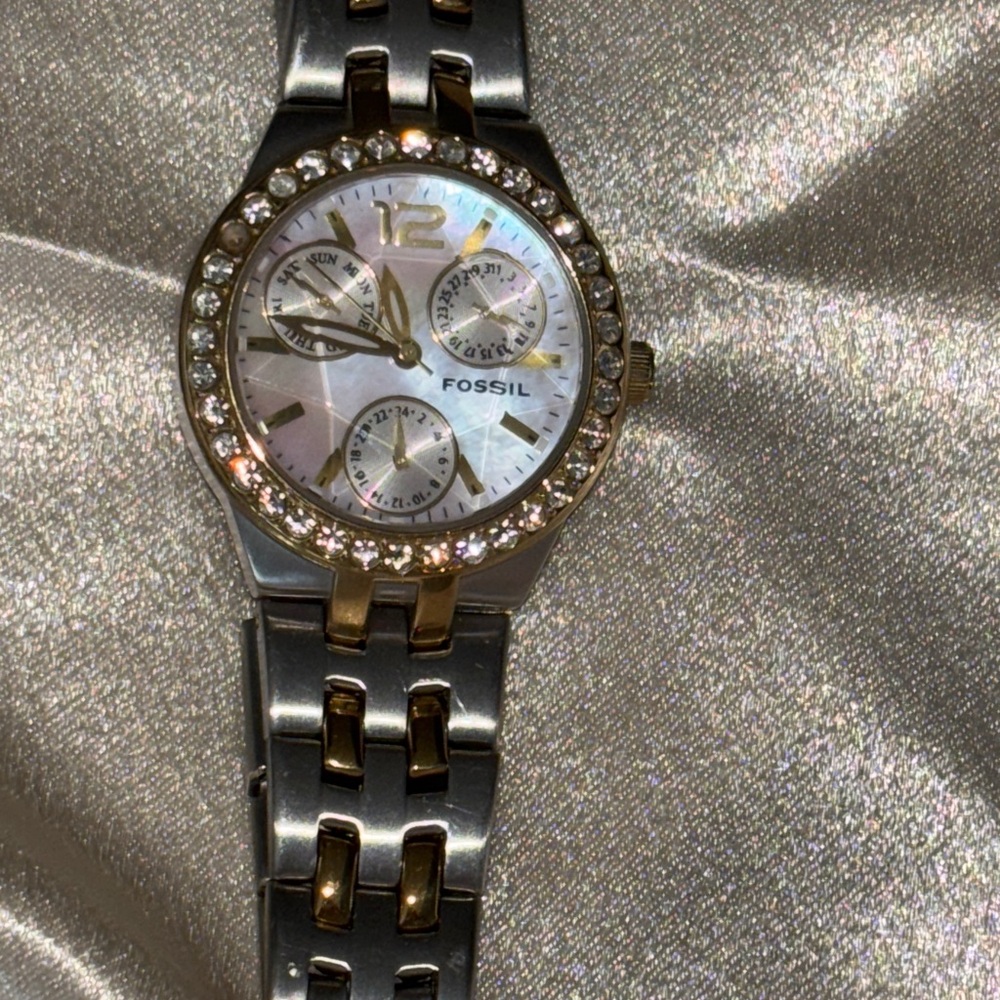 Fossil Women's Two-Tone Crystal Watch